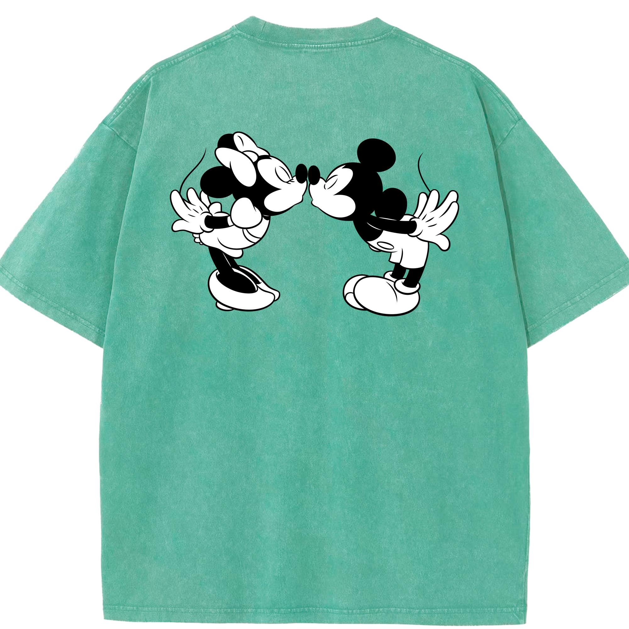 （画像用） ミッキーマウス Mickey Mouse 綿100% ヴィンテージ風 半袖Tシャツ（背面プリント）
